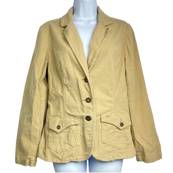 Levi Strauss Vintage Y2K Women’s Sz Medium Tan Corduroy Button Down Jacket - Picture 1 of 10